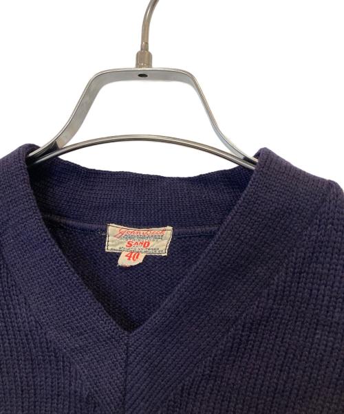 SAND KNIT（サンドニット）sand knit (サンドニット) 40-50’Ｓレタードニット ネイビー サイズ:40の古着・服飾アイテム