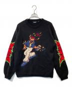 X-LARGEエクストララージ）の古着「BURNING MONSTER 101234015002 ニット」｜ブラック