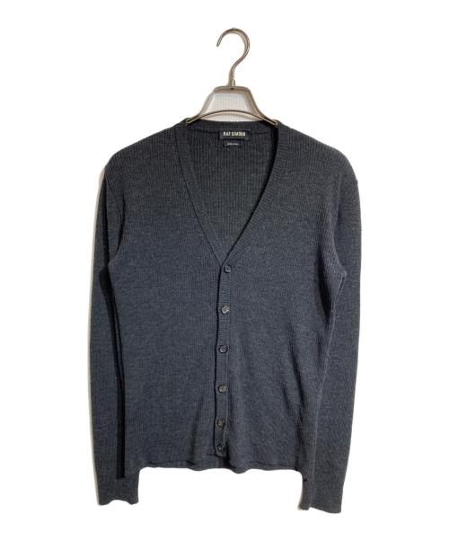 RAF SIMONS（ラフシモンズ）RAF SIMONS (ラフシモンズ) リブニットカーディガン グレー サイズ:44の古着・服飾アイテム