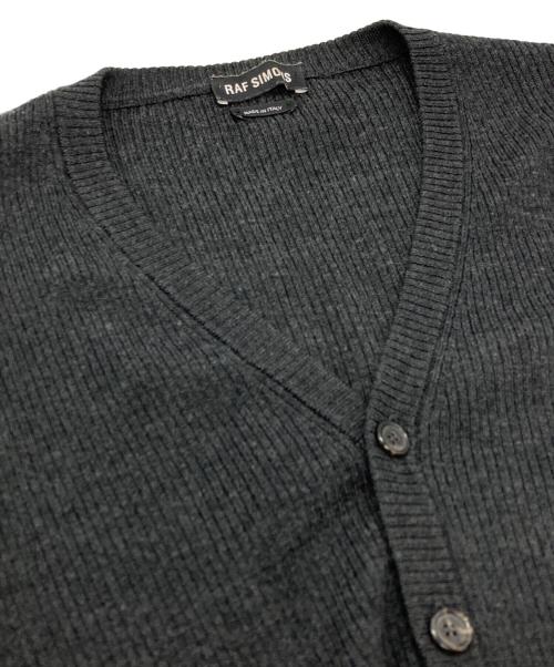 RAF SIMONS（ラフシモンズ）RAF SIMONS (ラフシモンズ) リブニットカーディガン グレー サイズ:44の古着・服飾アイテム