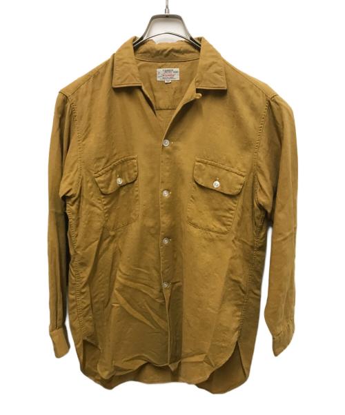 TOOKE viyella（-）TOOKE viyella (-) ウールオープンカラーシャツ ブラウン サイズ:32の古着・服飾アイテム