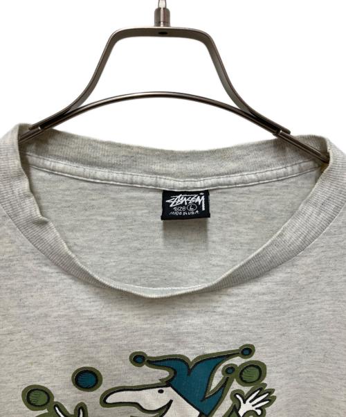 stussy（ステューシー）stussy (ステューシー) 80’SピエロプリントTシャツ グレー サイズ:Lの古着・服飾アイテム