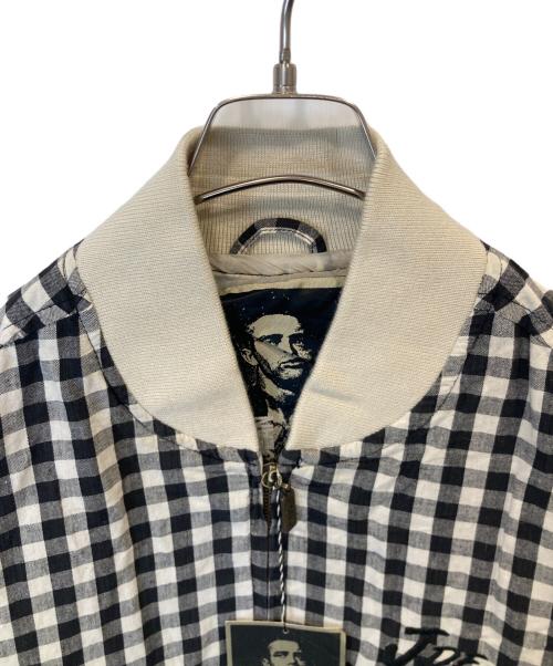 J.DEAN（ジェイ・ディーン）J.DEAN (ジェイ・ディーン) リネンコットンジャケット　JD-131 ホワイト×ブラック サイズ:Mの古着・服飾アイテム