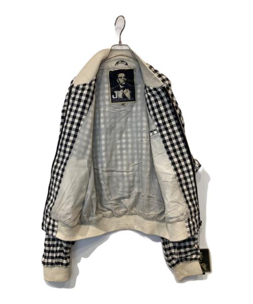 J.DEAN（ジェイ・ディーン）J.DEAN (ジェイ・ディーン) リネンコットンジャケット　JD-131 ホワイト×ブラック サイズ:Mの古着・服飾アイテム