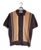 Time is onタイムイズオン）の古着「S/Sニットポロシャツ」｜ベージュ×グレー
