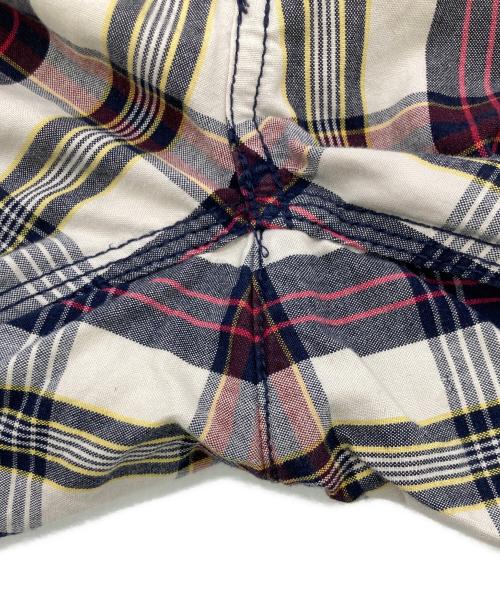 POLO RALPH LAUREN（ポロ・ラルフローレン）POLO RALPH LAUREN (ポロ・ラルフローレン) チェックカーゴハーフパンツ ホワイト×ネイビー サイズ:35の古着・服飾アイテム