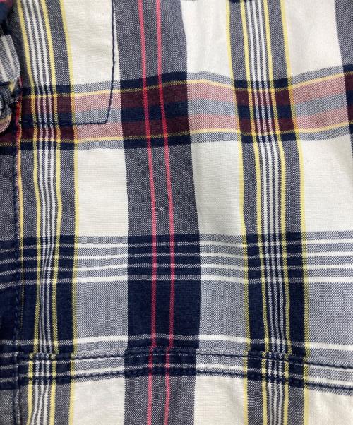 POLO RALPH LAUREN（ポロ・ラルフローレン）POLO RALPH LAUREN (ポロ・ラルフローレン) チェックカーゴハーフパンツ ホワイト×ネイビー サイズ:35の古着・服飾アイテム