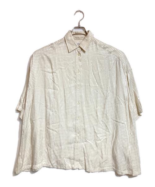 BALENCIAGA（バレンシアガ）BALENCIAGA (バレンシアガ) ハウンドトゥースチェックS/Sシャツ アイボリー サイズ:36の古着・服飾アイテム