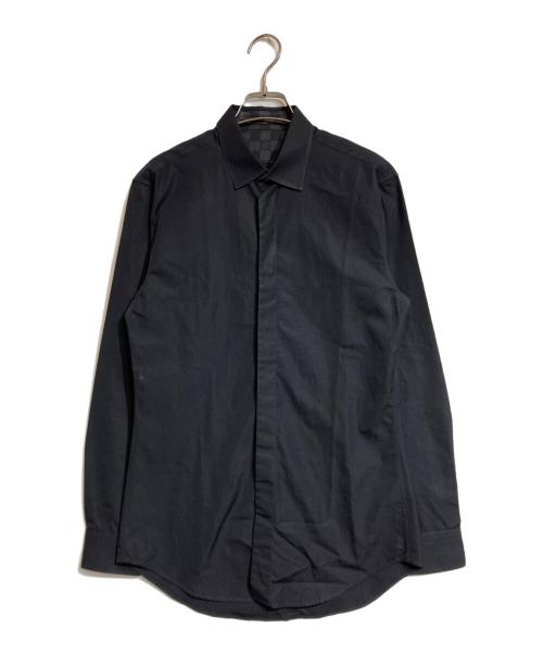 LOUIS VUITTON（ルイ ヴィトン）LOUIS VUITTON (ルイ ヴィトン) 袖LV刺繍フロントフライシャツ ブラック サイズ:Sの古着・服飾アイテム