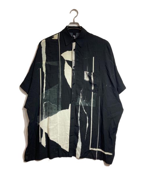 GROUND Y（グラウンドワイ）GROUND Y (グラウンドワイ) Front Dolman Short Sleeve Big Shirt ARTICLE ブラック サイズ:3の古着・服飾アイテム