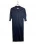 Mame Kurogouchi（マメクロゴウチ）の古着「Mercerized Cotton V-neck Dress」｜ネイビー