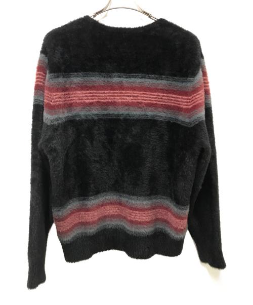 stussy（ステューシー）stussy (ステューシー) Stripe Shaggy ブラック サイズ:Mの古着・服飾アイテム