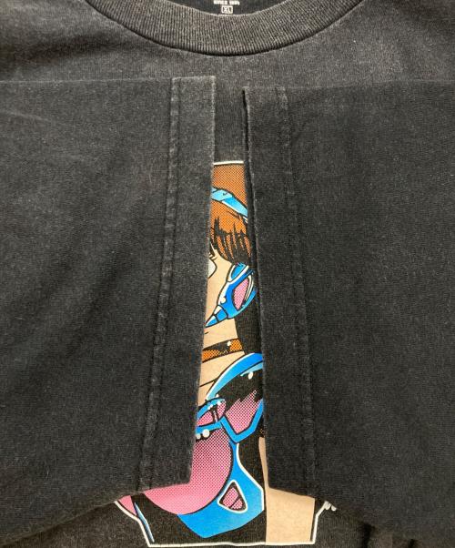 HOOK-UPS（フックアップス）HOOK-UPS (フックアップス) プリントTシャツ ブラック サイズ:XLの古着・服飾アイテム