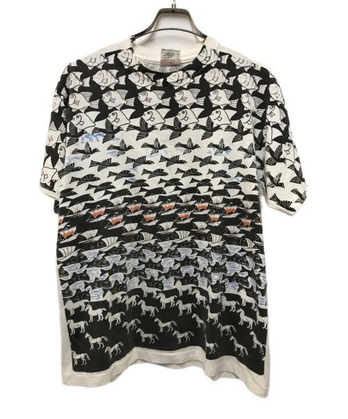 SoF Tee（ソフ ティー）SoF Tee (ソフ ティー) アートプリントTシャツ ホワイト×ブラック サイズ:Lの古着・服飾アイテム