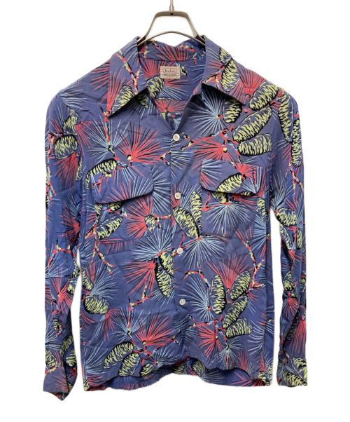 Tru VAl（-）Tru VAl (-) オープンカラーシャツ ブルー サイズ:14S14 1/2の古着・服飾アイテム