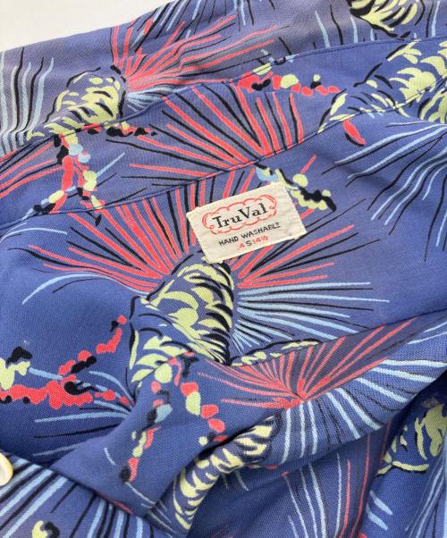 Tru VAl（-）Tru VAl (-) オープンカラーシャツ ブルー サイズ:14S14 1/2の古着・服飾アイテム