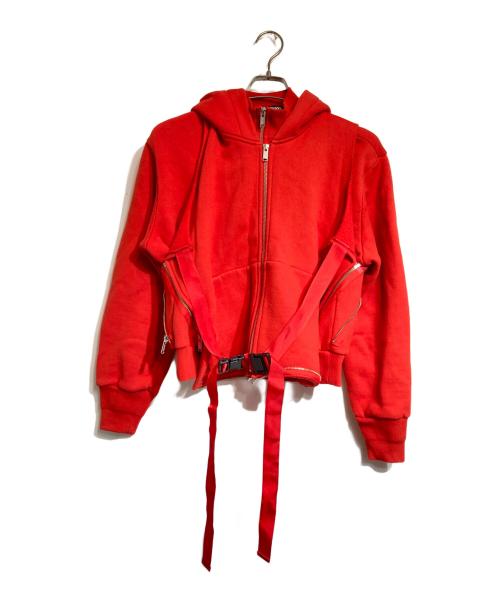 UNDERCOVER（アンダーカバー）UNDERCOVER (アンダーカバー) ダブルレイヤーバックルストラップジャケット レッド サイズ:1の古着・服飾アイテム
