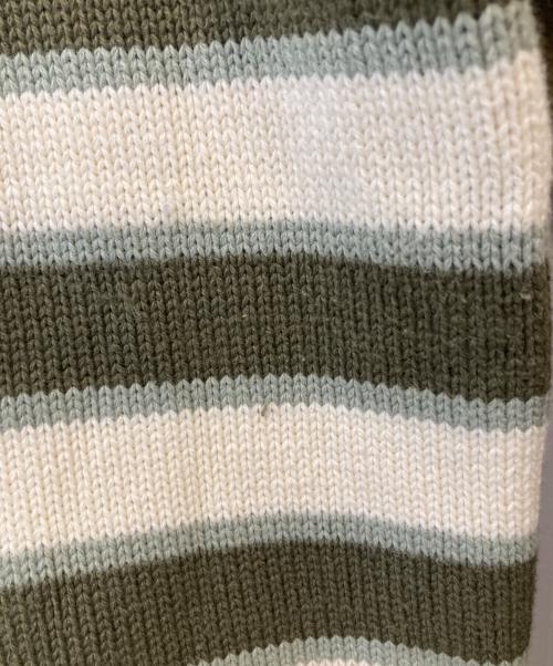 FAITH（フェイス）FAITH (フェイス) クラッシュドボーダーニット　FA8549 グリーン×ベージュ サイズ:FREEの古着・服飾アイテム