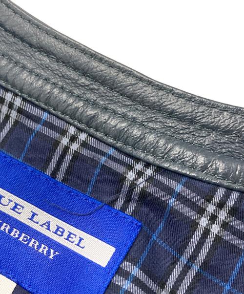 BURBERRY BLUE LABEL（バーバリー ブルー レーベル）BURBERRY BLUE LABEL (バーバリーロンドンブルーレーベル) シングルライダースジャケット ネイビー サイズ:38の古着・服飾アイテム