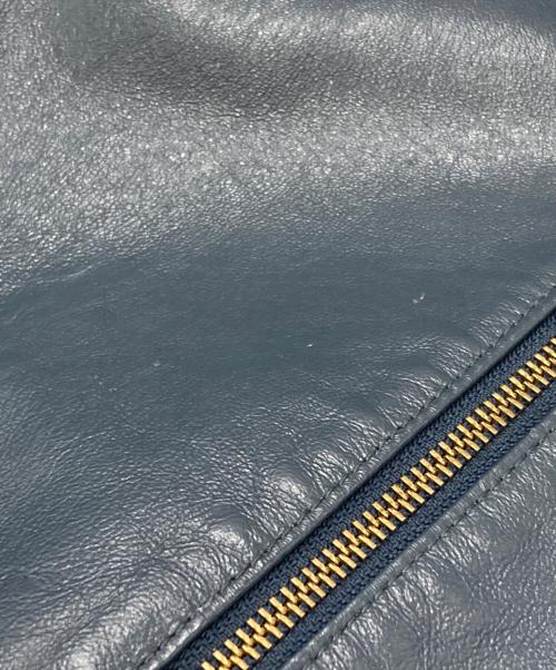 BURBERRY BLUE LABEL（バーバリー ブルー レーベル）BURBERRY BLUE LABEL (バーバリーロンドンブルーレーベル) シングルライダースジャケット ネイビー サイズ:38の古着・服飾アイテム