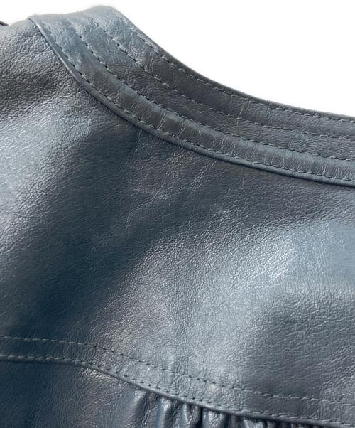BURBERRY BLUE LABEL（バーバリー ブルー レーベル）BURBERRY BLUE LABEL (バーバリーロンドンブルーレーベル) シングルライダースジャケット ネイビー サイズ:38の古着・服飾アイテム