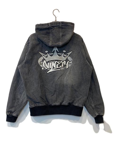 9090（9090）9090 (9090) King Logo Vintage Denim Hoodie キングロゴビンテージデニムフーディー NN1540 グレー サイズ:Lの古着・服飾アイテム