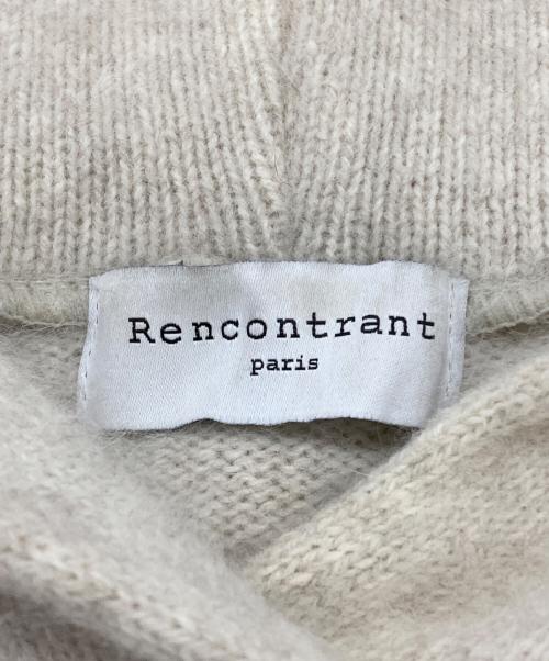 rencontrant（レンコントラント）rencontrant (レンコントラント) フォックスニットパーカー ベージュ サイズ:Mの古着・服飾アイテム
