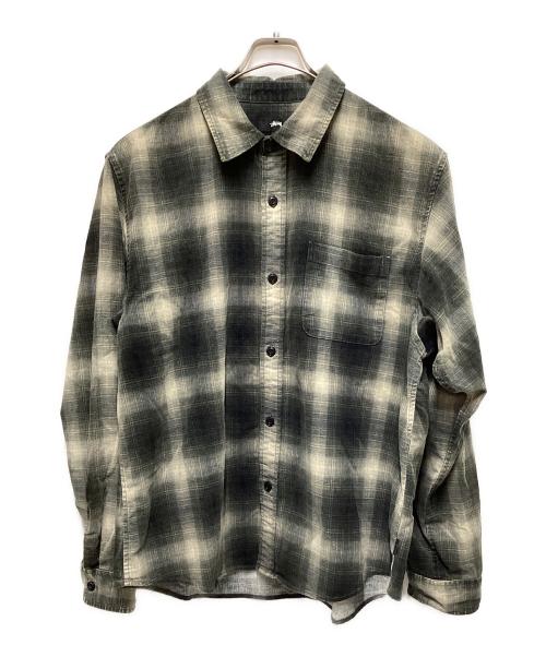 stussy（ステューシー）stussy (ステューシー) Rocco Flannel Plaid Shirt グリーン×ベージュ サイズ:Lの古着・服飾アイテム