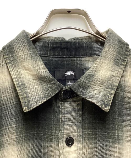 stussy（ステューシー）stussy (ステューシー) Rocco Flannel Plaid Shirt グリーン×ベージュ サイズ:Lの古着・服飾アイテム