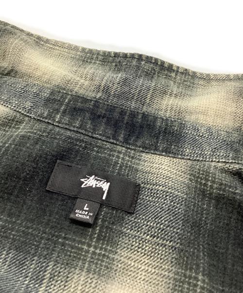 stussy（ステューシー）stussy (ステューシー) Rocco Flannel Plaid Shirt グリーン×ベージュ サイズ:Lの古着・服飾アイテム