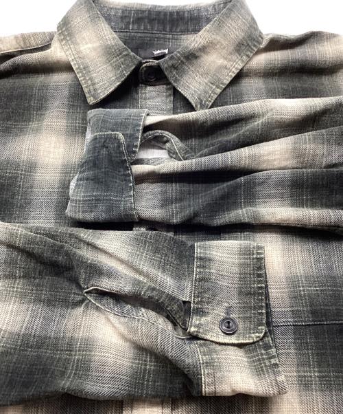 stussy（ステューシー）stussy (ステューシー) Rocco Flannel Plaid Shirt グリーン×ベージュ サイズ:Lの古着・服飾アイテム