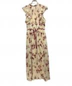 Lily Brownリリーブラウン）の古着「シアープリントフリルワンピース」｜ベージュ