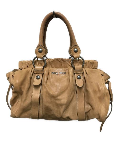 MIU MIU（ミュウミュウ）MIU MIU (ミュウミュウ) ヴィッテロルクス2WAYバッグ ブラウンの古着・服飾アイテム