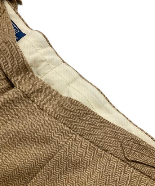POLO RALPH LAUREN（ポロ・ラルフローレン）POLO RALPH LAUREN (ポロ・ラルフローレン) ヘリンボーンタックパンツ ブラウン サイズ:38の古着・服飾アイテム
