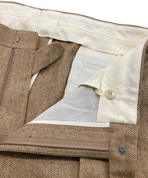 POLO RALPH LAUREN（ポロ・ラルフローレン）POLO RALPH LAUREN (ポロ・ラルフローレン) ヘリンボーンタックパンツ ブラウン サイズ:38の古着・服飾アイテム