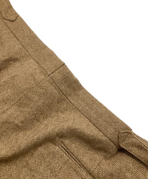POLO RALPH LAUREN（ポロ・ラルフローレン）POLO RALPH LAUREN (ポロ・ラルフローレン) ヘリンボーンタックパンツ ブラウン サイズ:38の古着・服飾アイテム