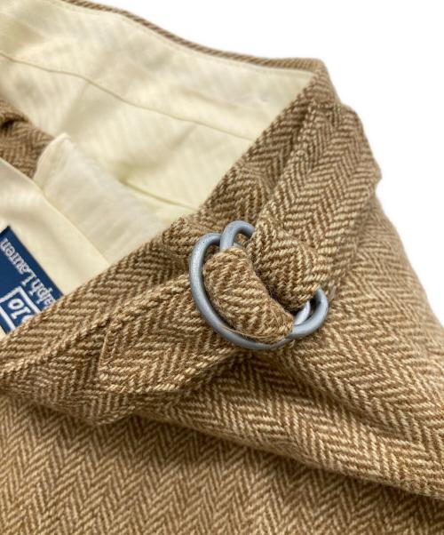 POLO RALPH LAUREN（ポロ・ラルフローレン）POLO RALPH LAUREN (ポロ・ラルフローレン) ヘリンボーンタックパンツ ブラウン サイズ:38の古着・服飾アイテム