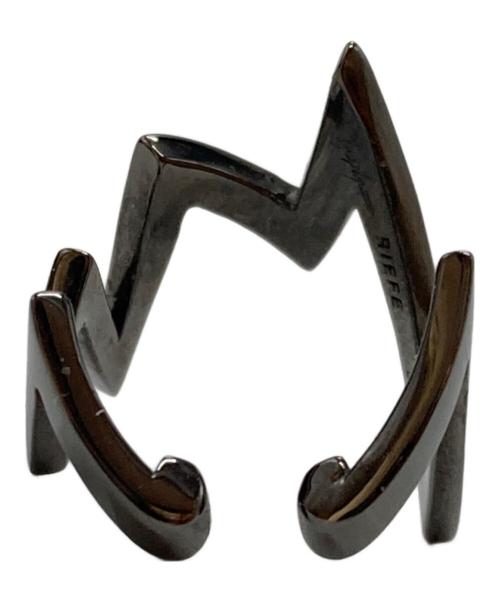 Yohji Yamamoto RIEFE（ヨウジヤマモト）Yohji Yamamoto RIEFE (ヨウジヤマモト) 黒艶ノイズイヤーカフ ブラックの古着・服飾アイテム