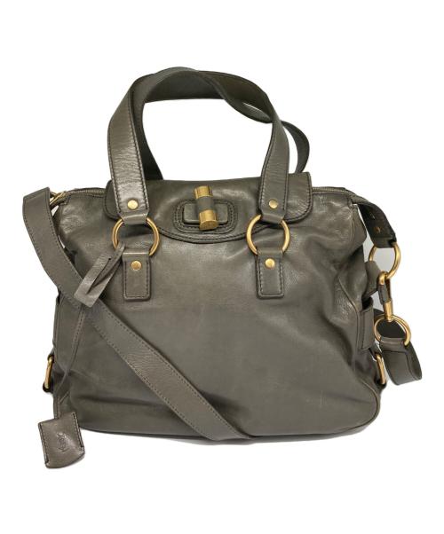 Yves Saint Laurent（イヴサンローラン）Yves Saint Laurent (イヴサンローラン) ターンロック2WAYバッグ グレーの古着・服飾アイテム