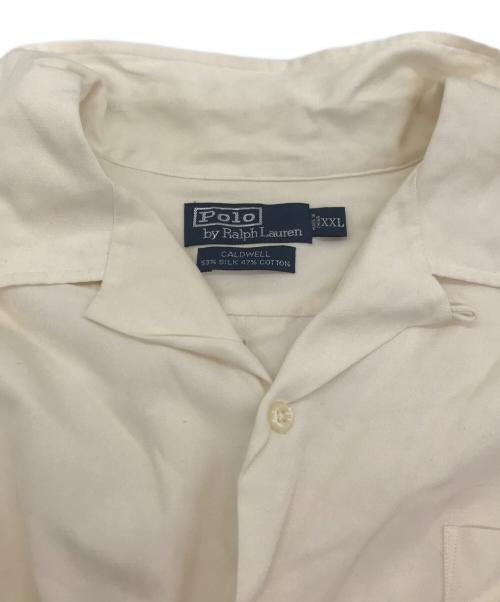 POLO RALPH LAUREN（ポロ・ラルフローレン）POLO RALPH LAUREN (ポロ・ラルフローレン) オープンカラーシルクコットンシャツ オフホワイト サイズ:XXLの古着・服飾アイテム