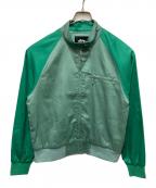 stussyステューシー）の古着「Louise Two Tone Harrington Jacket」｜グリーン