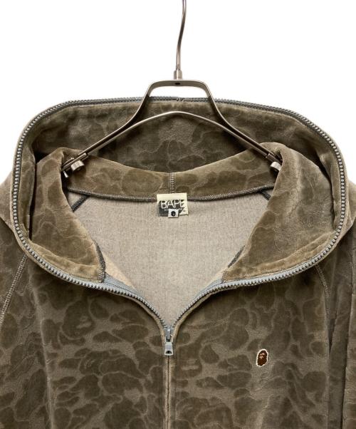 BAPE BY A BATHING APE（ベイプバイアベイシングエイプ）BAPE BY A BATHING APE (ベイプバイアベイシングエイプ) ベロアジップパーカー ブラウン サイズ:Lの古着・服飾アイテム