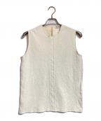 JIL SANDERジルサンダー）の古着「コットンツイードノースリーブブラウス」｜ベージュ