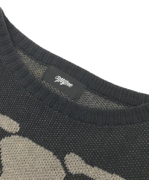 myne（マイン）myne (マイン) Bone Knit Pullover ブラック サイズ:Ｍの古着・服飾アイテム