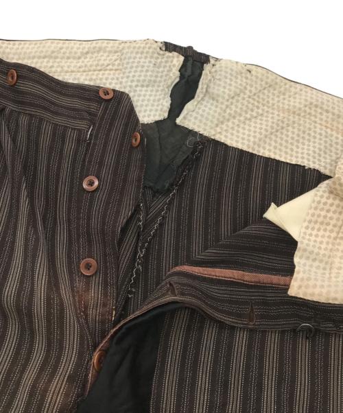 USED（ユーズド）USED (ユーズド) サスペンダーヴィンテージスラックスパンツ ブラウン サイズ:-の古着・服飾アイテム