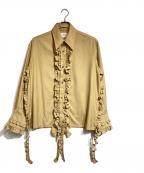 seytoセイト）の古着「フリルシャツ」｜ブラウン