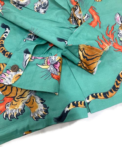 WACKO MARIA（ワコマリア）WACKO MARIA (ワコマリア) tim lehi (ティム リーハイ) タイガーアロハシャツ グリーン サイズ:Mの古着・服飾アイテム