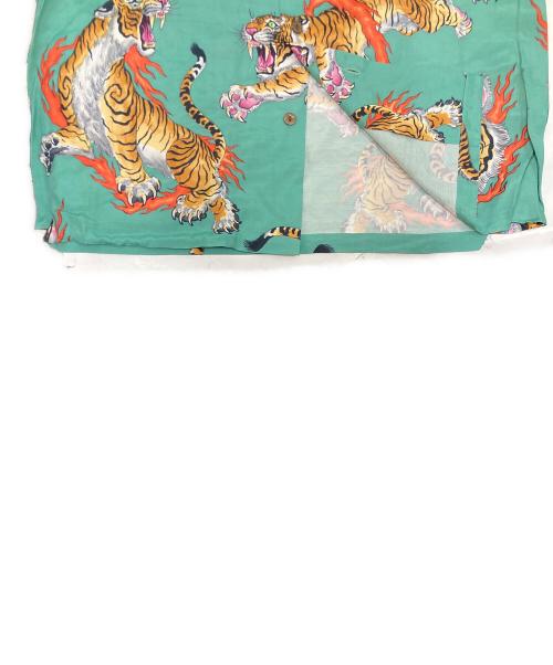 WACKO MARIA（ワコマリア）WACKO MARIA (ワコマリア) tim lehi (ティム リーハイ) タイガーアロハシャツ グリーン サイズ:Mの古着・服飾アイテム