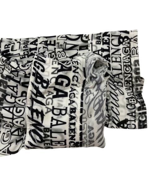 BALENCIAGA（バレンシアガ）BALENCIAGA (バレンシアガ) グラフィックプリントレーヨンシャツ ホワイト×ブラック サイズ:36の古着・服飾アイテム