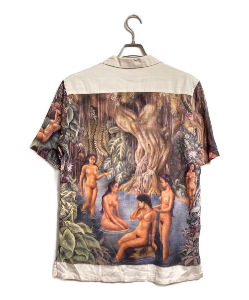 endless joy（エンドレスジョイ）endless joy (エンドレスジョイ) グラフィックアートオープンカラーシャツ/Graphic art open-collar shirt ベージュ サイズ:Lの古着・服飾アイテム